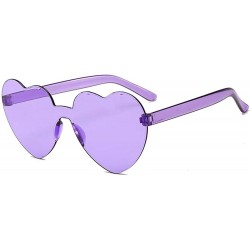 Rimless Heart Oversized Rimless Sunglasses One Piece Heart Shape Eyewear Colored Sunglasses for Women - Purple - C918ZCU0QL5 ...