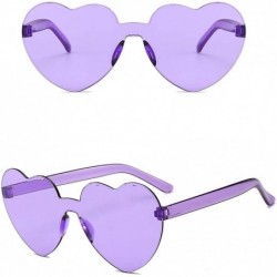 Rimless Heart Oversized Rimless Sunglasses One Piece Heart Shape Eyewear Colored Sunglasses for Women - Purple - C918ZCU0QL5 ...