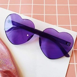 Rimless Heart Oversized Rimless Sunglasses One Piece Heart Shape Eyewear Colored Sunglasses for Women - Purple - C918ZCU0QL5 ...