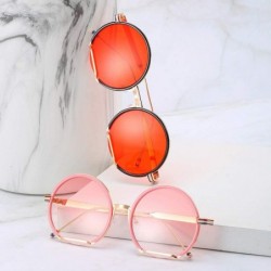 Goggle Sunglasses Trend With Big Name Glasses With Web Celebrity Round Frame Sunglasses For Women - CW18TNNAAYT $11.60
