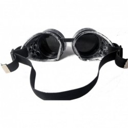 Goggle Rave Retro Goggles Vintage Steampunk Glasses for Cosplay Halloween - Silver Frame - CO18HZXH2DI $12.47