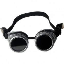 Goggle Rave Retro Goggles Vintage Steampunk Glasses for Cosplay Halloween - Silver Frame - CO18HZXH2DI $12.47