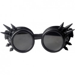 Goggle Rave Glasses Steampunk Vintage Goggles Retro Cosplay Halloween Spiked - Black Frame - CS18HA89ALD $18.77
