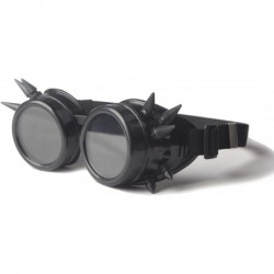 Goggle Rave Glasses Steampunk Vintage Goggles Retro Cosplay Halloween Spiked - Black Frame - CS18HA89ALD $9.14