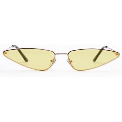 Cat Eye Vintage Cat Eye Sunglasses Women Small Frame Metal Retro Sun Glasses for Ladies - Yellow - C618DQOS33D $11.08