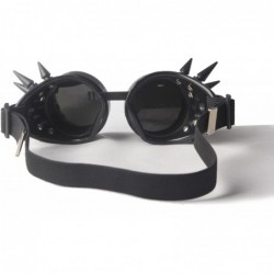 Goggle Rave Glasses Steampunk Vintage Goggles Retro Cosplay Halloween Spiked - Black Frame - CS18HA89ALD $9.14