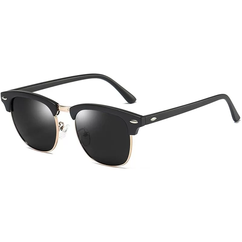Semi-rimless Unisex HD TAC Polarized Aluminum Sunglasses Vintage Sun Glasses UV400 Protection For Men/Women - H - CX198O9TNO9...