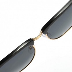 Semi-rimless Unisex HD TAC Polarized Aluminum Sunglasses Vintage Sun Glasses UV400 Protection For Men/Women - H - CX198O9TNO9...