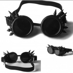 Goggle Rave Glasses Steampunk Vintage Goggles Retro Cosplay Halloween Spiked - Black Frame - CS18HA89ALD $9.14