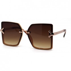Butterfly Womens 90s Elegant Chic Fashion Mod Minimal Fashion Sunglasses - Gold Brown - CR195SKCRDE $23.01