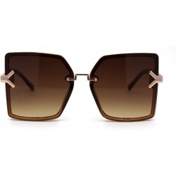 Butterfly Womens 90s Elegant Chic Fashion Mod Minimal Fashion Sunglasses - Gold Brown - CR195SKCRDE $9.33