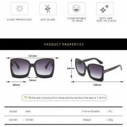 Oversized Fashion Oversized Women Sunglasses Plastic Female Big Frame Gradient Sun Glasses UV400 (Color Black) - Black - C619...