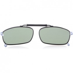 Rectangular Large Clip-On Sunglasses Men Women Rectangle Polarized Lenses Spring fit 61MMX41MM - Green Lens - CF18UC88WX3 $13.14