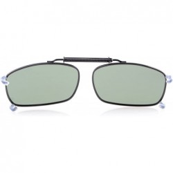 Rectangular Large Clip-On Sunglasses Men Women Rectangle Polarized Lenses Spring fit 61MMX41MM - Green Lens - CF18UC88WX3 $13.14