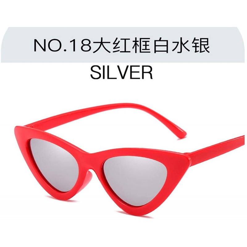 Aviator Cute Sexy Cat Eye Sunglasses Women Metal Retro Small Vintage Female Classic Sun Glasses - 18 - CO198ZWI3LS $29.60