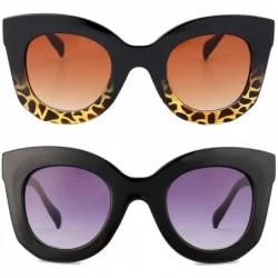 Oversized Cateye Sunglasses For Women Street Fashion Oversized Plastic Frame - 100% UV Protection - 2 Colors - CR18QOOZUCK $2...