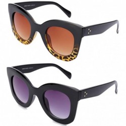 Oversized Cateye Sunglasses For Women Street Fashion Oversized Plastic Frame - 100% UV Protection - 2 Colors - CR18QOOZUCK $1...