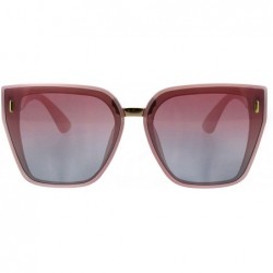 Square Oversized Square Frame Sunglasses Womens Trendy Retro Fashion UV 400 - Pink (Pink Blue) - CE18HU8ZCR2 $22.01