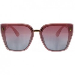 Square Oversized Square Frame Sunglasses Womens Trendy Retro Fashion UV 400 - Pink (Pink Blue) - CE18HU8ZCR2 $14.68