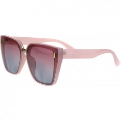 Square Oversized Square Frame Sunglasses Womens Trendy Retro Fashion UV 400 - Pink (Pink Blue) - CE18HU8ZCR2 $14.68