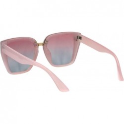 Square Oversized Square Frame Sunglasses Womens Trendy Retro Fashion UV 400 - Pink (Pink Blue) - CE18HU8ZCR2 $14.68