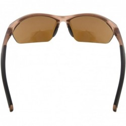 Sport Retro Mens Womens Sports Half-Rimless Bifocal Sunglasses - Matte Brown - CD189X65LWM $24.69