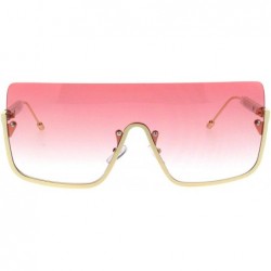 Shield Womens Oceanic Pimp Tie Dye Gradient Lens Oversize Shield Sunglasses - Pink - C318QK7NUE9 $25.92