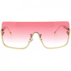 Shield Womens Oceanic Pimp Tie Dye Gradient Lens Oversize Shield Sunglasses - Pink - C318QK7NUE9 $13.14