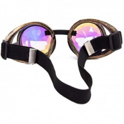 Sport Kaleidoscope Rave Goggles Steampunk Glasses with Rainbow Crystal Glass Lens - Brass-new Arrival - CZ18IDX4K7U $9.83