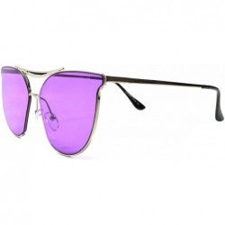 Cat Eye Modern Elegant Design Classic Style Cat Eye Frame Womens Sexy Sunglasses - Silver / Purple - CI18932HKO0 $23.57