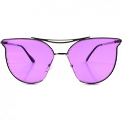 Cat Eye Modern Elegant Design Classic Style Cat Eye Frame Womens Sexy Sunglasses - Silver / Purple - CI18932HKO0 $12.42