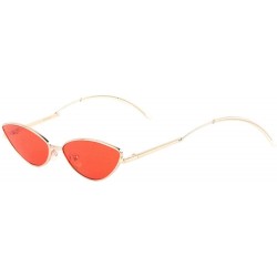Cat Eye Curved Temple Ear Cat Eye Sunglasses - Red - CX1988G2TMD $26.48