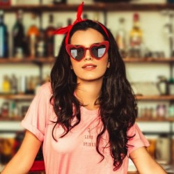 Oversized Heart-Shaped Sunglasses Women Vintage Black Pink Red Heart Shape Sun Glasses - 2019 Black + Red Frame - CY1935O7CLI...