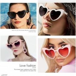 Oversized Heart-Shaped Sunglasses Women Vintage Black Pink Red Heart Shape Sun Glasses - 2019 Black + Red Frame - CY1935O7CLI...