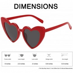 Oversized Heart-Shaped Sunglasses Women Vintage Black Pink Red Heart Shape Sun Glasses - 2019 Black + Red Frame - CY1935O7CLI...