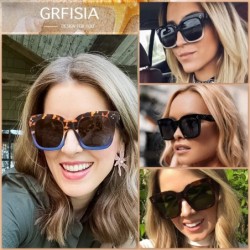 Square Classic Women Oversized Square Sunglasses for 100% UV Protection Flat Lens Fashion Shades - CO1994DURQN $10.25