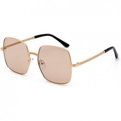 Square Cool Unisex Oversized Flat Top Sunglasses Square Aviator Shades - C61943S35KR $11.90