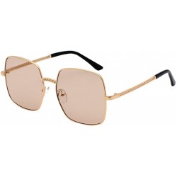 Square Cool Unisex Oversized Flat Top Sunglasses Square Aviator Shades - C61943S35KR $11.90