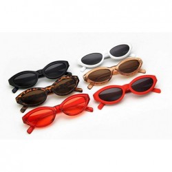 Oval Fashion New Lady Cat Glasses small Oval Full Frame Stylish Unisex UV400 Sunglasses - Brown - CR18QHSHT77 $14.56