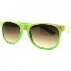 Wayfarer 80's Stripe Pattern Pop Colorful Horned Horn Rim Sunglasses - Orange - C211HECJXMF $18.80