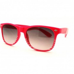 Wayfarer 80's Stripe Pattern Pop Colorful Horned Horn Rim Sunglasses - Orange - C211HECJXMF $10.99