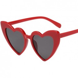Cat Eye Retro Vintage Goggle Heart Sunglasses Cat Eye Style for Women Glasses Plastic Frame Mirrored Lens - D - CE18UYZR388 $...