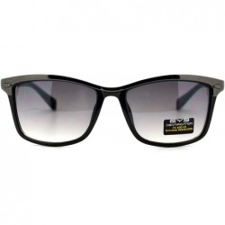 Rectangular Designer Fashion Womens Sunglasses Rectangular Metal Top Frame UV 400 - Black Gunmetal (Smoke) - C3188UDC0OY $19.88