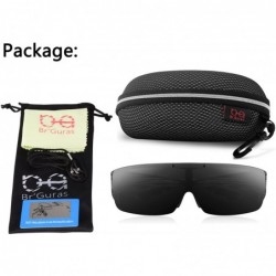 Goggle Fit Over Polarized Sunglasses Flip Up Lens for Men and Women - Grey Striped - CP18G28WN2M $14.14