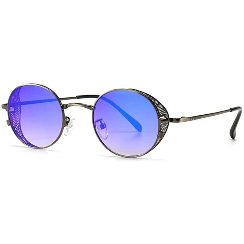 Goggle Fashion Vintage Sunglasses Gradient Glasses - Blue - CI198KODH8H $14.26