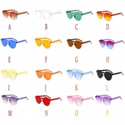 Square Rimless Sunglasses Women Transparent Candy Color Tinted Frameless Glasses Eyewear (O) - O - CB19034WS8E $9.36
