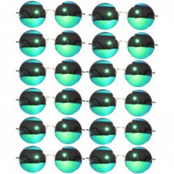 Goggle 12 Round Retro Vintage Circle Tint Sunglasses Metal Frame Colored Lens Small lens - Round_43_silv_blue-green_12p - C11...