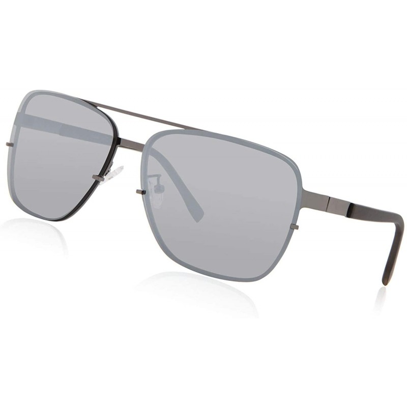 Aviator Aviator Women Men's Driving Rectangular Square Sunglasses Metal Frame COS1110 - Silver - CR18TSOI7HI $13.84