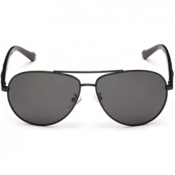Oversized Men's Double Beam Metal Polarized Goggles Large Frame Driver Driving Sunglasses UV400 - Gun Gray - C818NWY7SIA $18.65