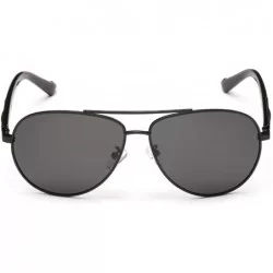Oversized Men's Double Beam Metal Polarized Goggles Large Frame Driver Driving Sunglasses UV400 - Gun Gray - C818NWY7SIA $21.21